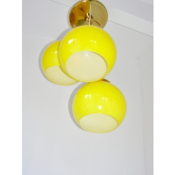 Designerska lampa sufitowa z epoki PRL, styl retro